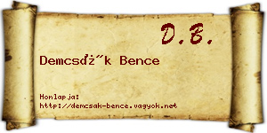 Demcsák Bence névjegykártya