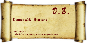 Demcsák Bence névjegykártya