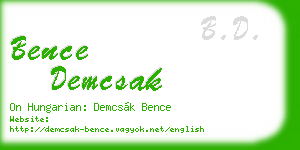 bence demcsak business card